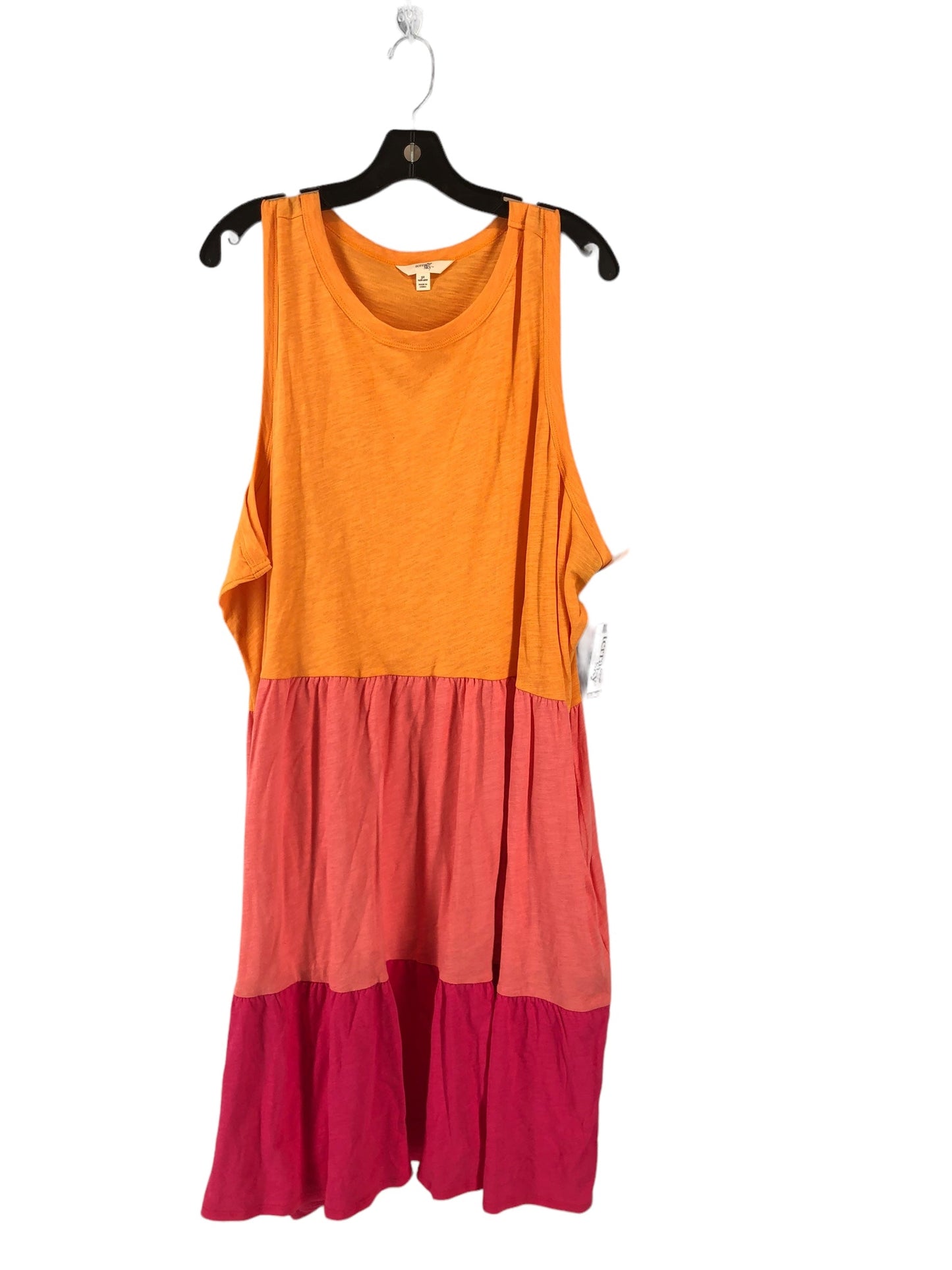 Orange & Pink Dress Casual Short Terra & Sky, Size 3x