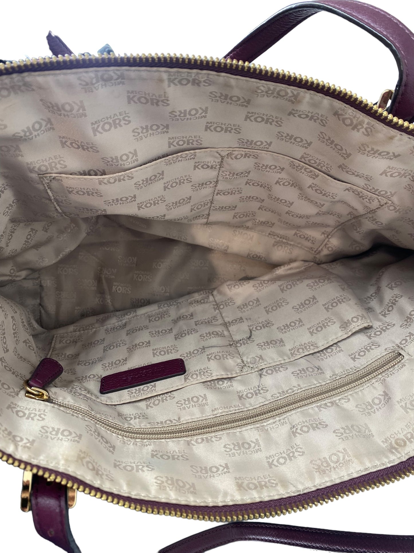 Purple Handbag Designer Michael Kors, Size Large