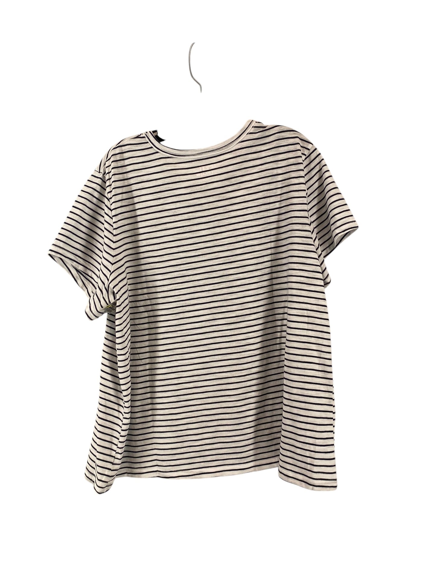 Top Short Sleeve Basic By Time And Tru In Striped Pattern, Size: 3x