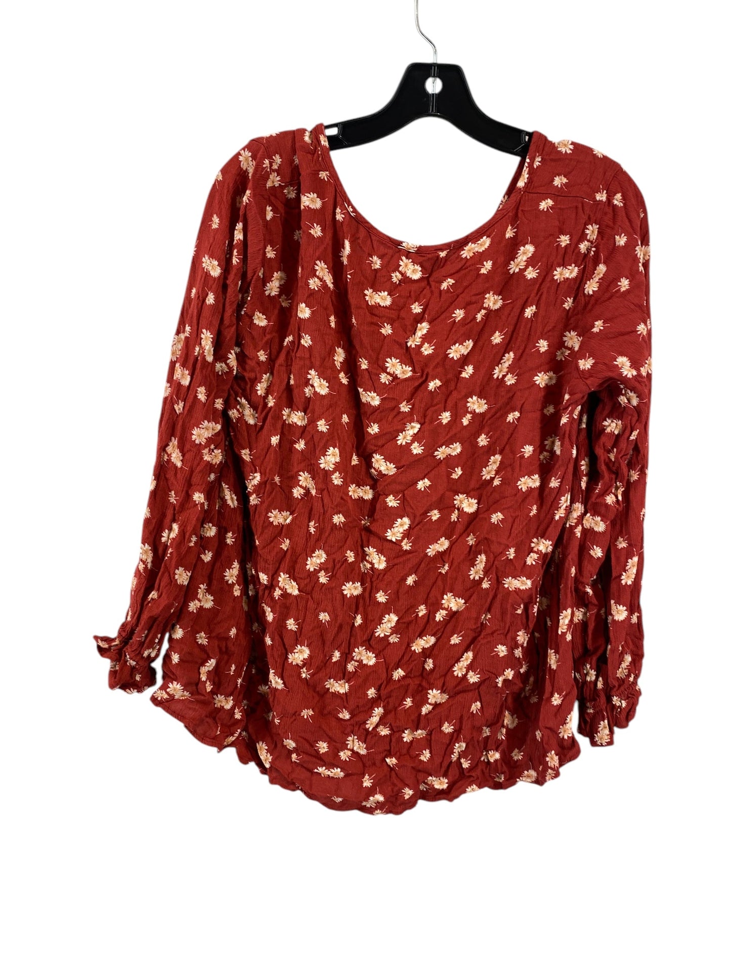 Top 3/4 Sleeve By Chicsoul In Red, Size: 1x