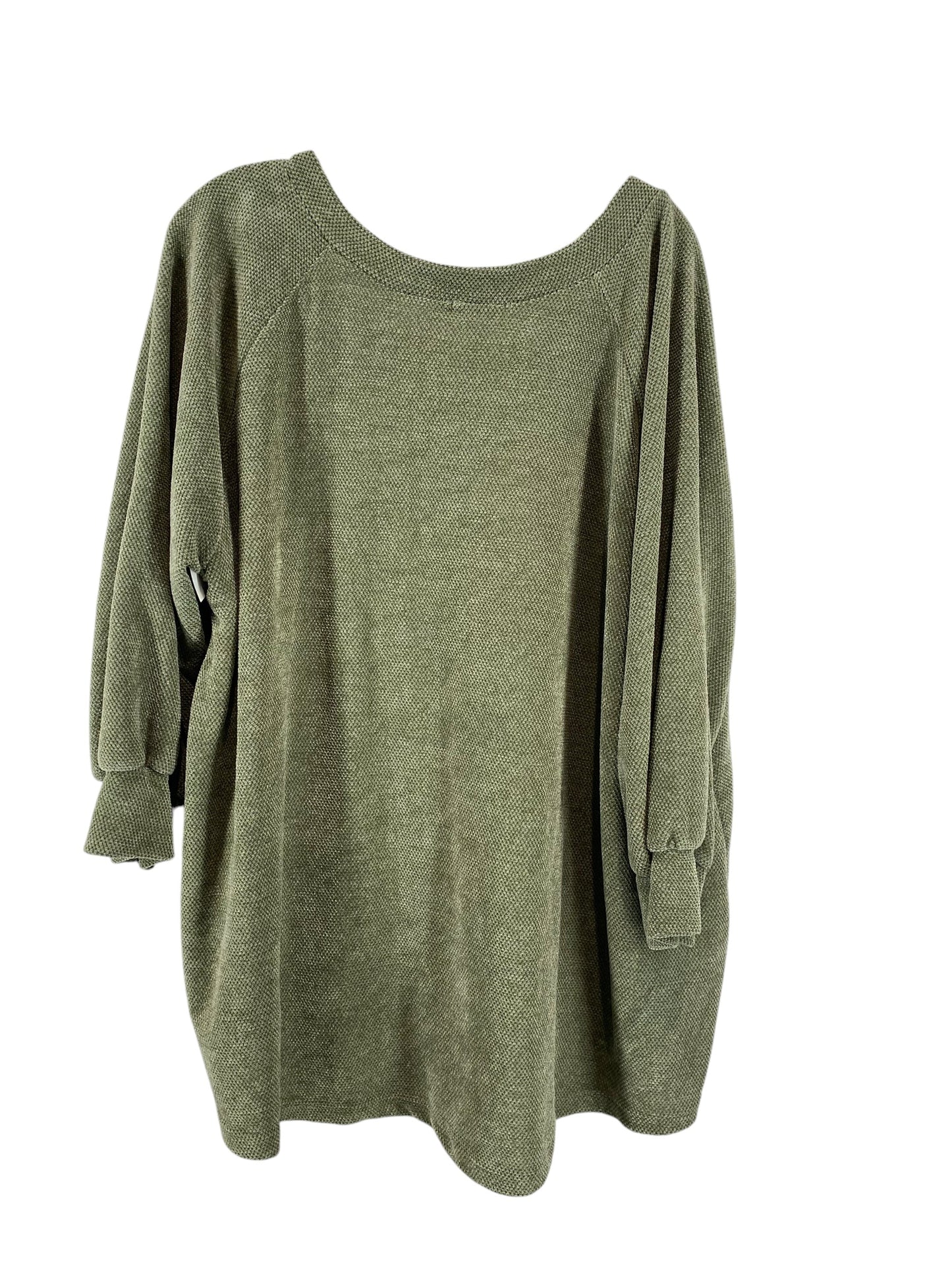 Top Long Sleeve By Pink Lily In Green, Size: 2x