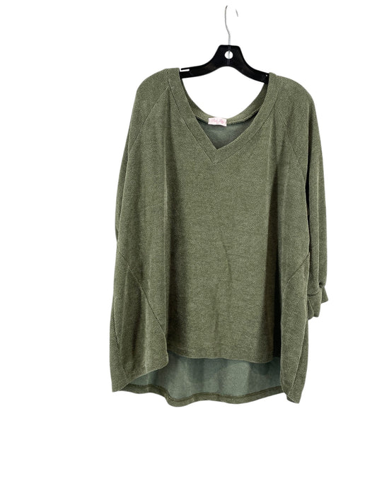 Top Long Sleeve By Pink Lily In Green, Size: 2x