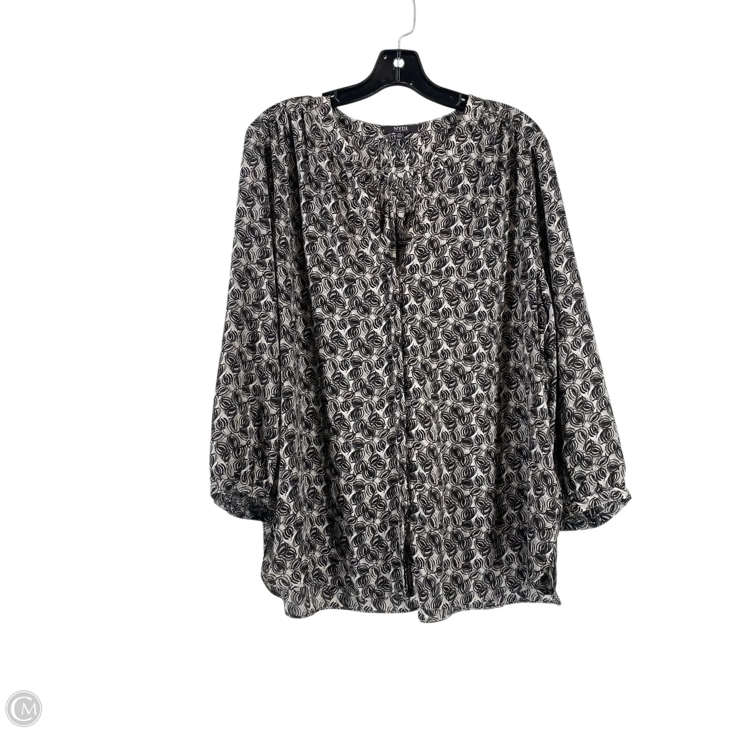 Blouse Long Sleeve By Not Your Daughters Jeans In Black, Size: Xl