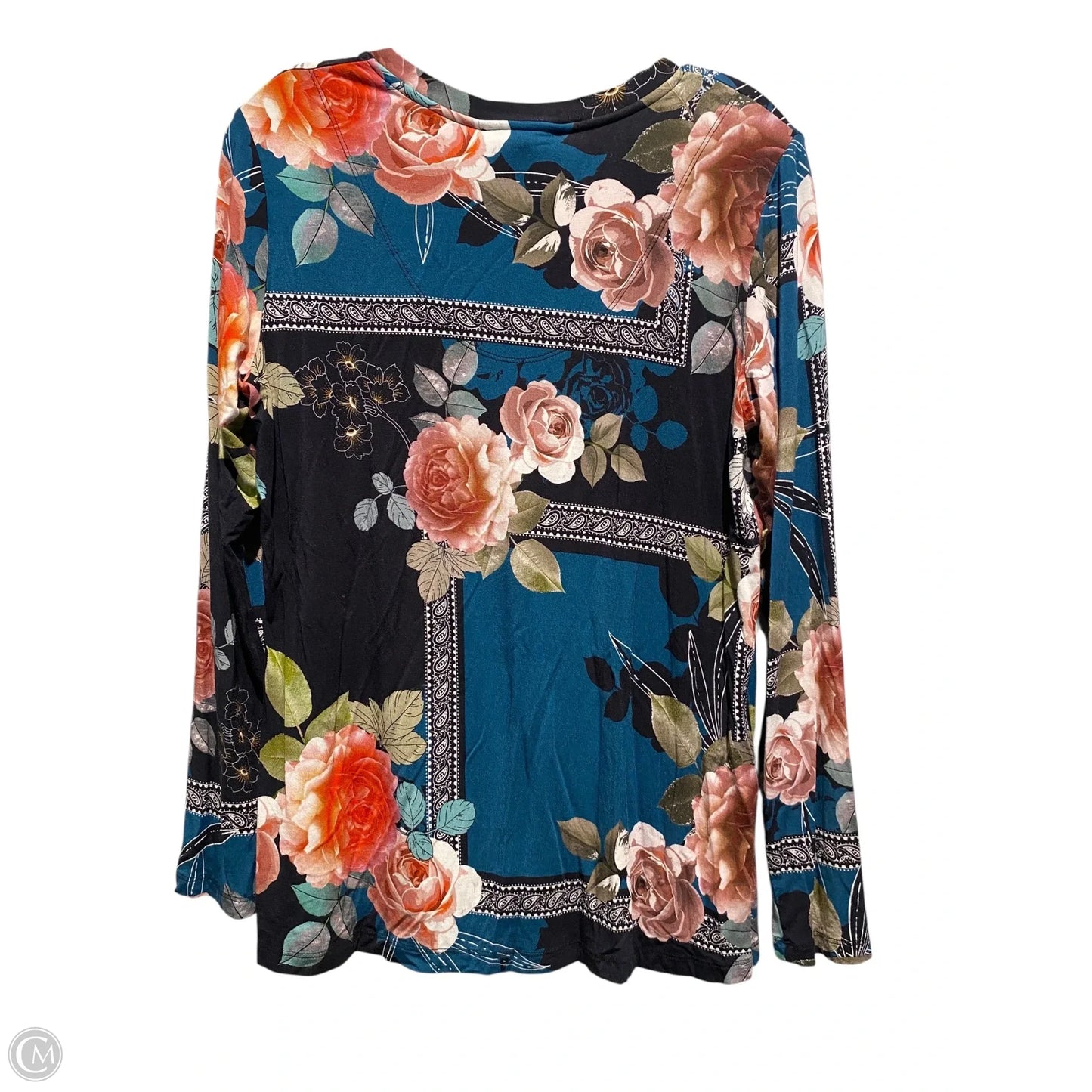 Top Long Sleeve By Johnny Was In Floral Print, Size: M