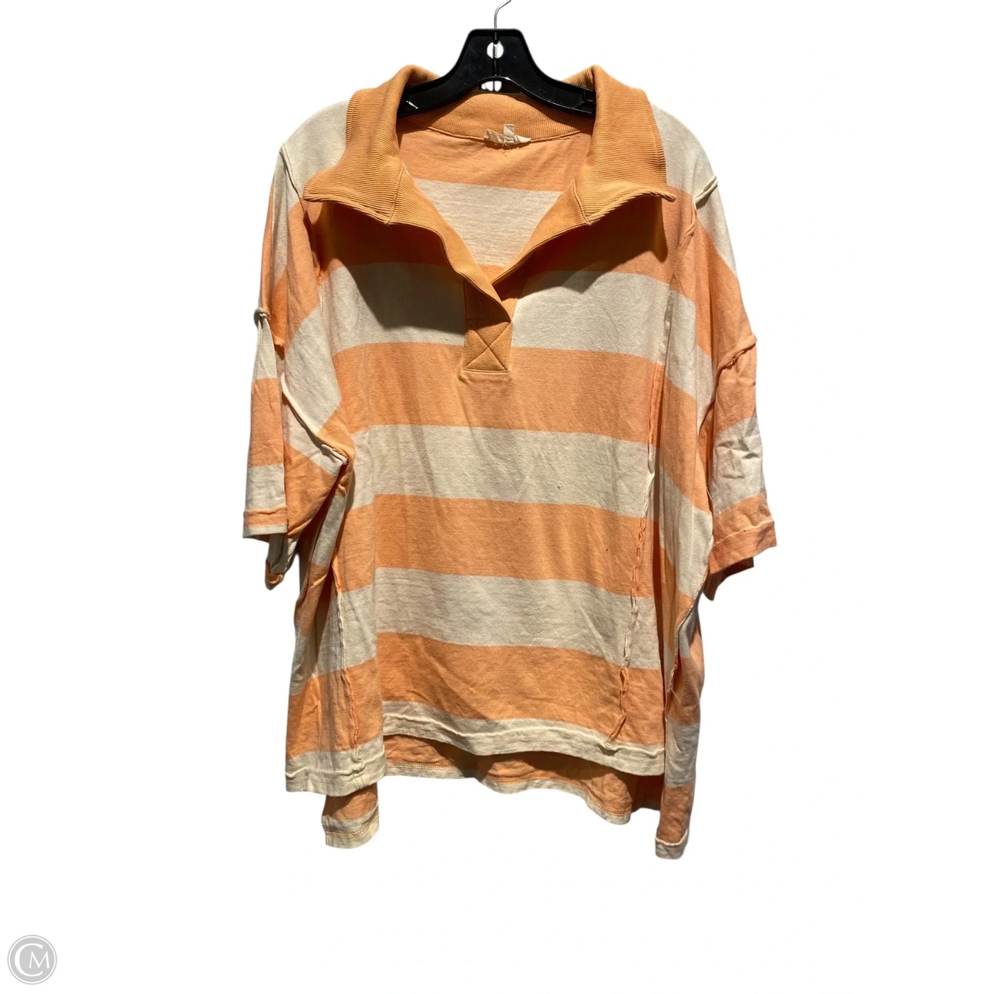 Top Short Sleeve By Easel In Peach, Size: L