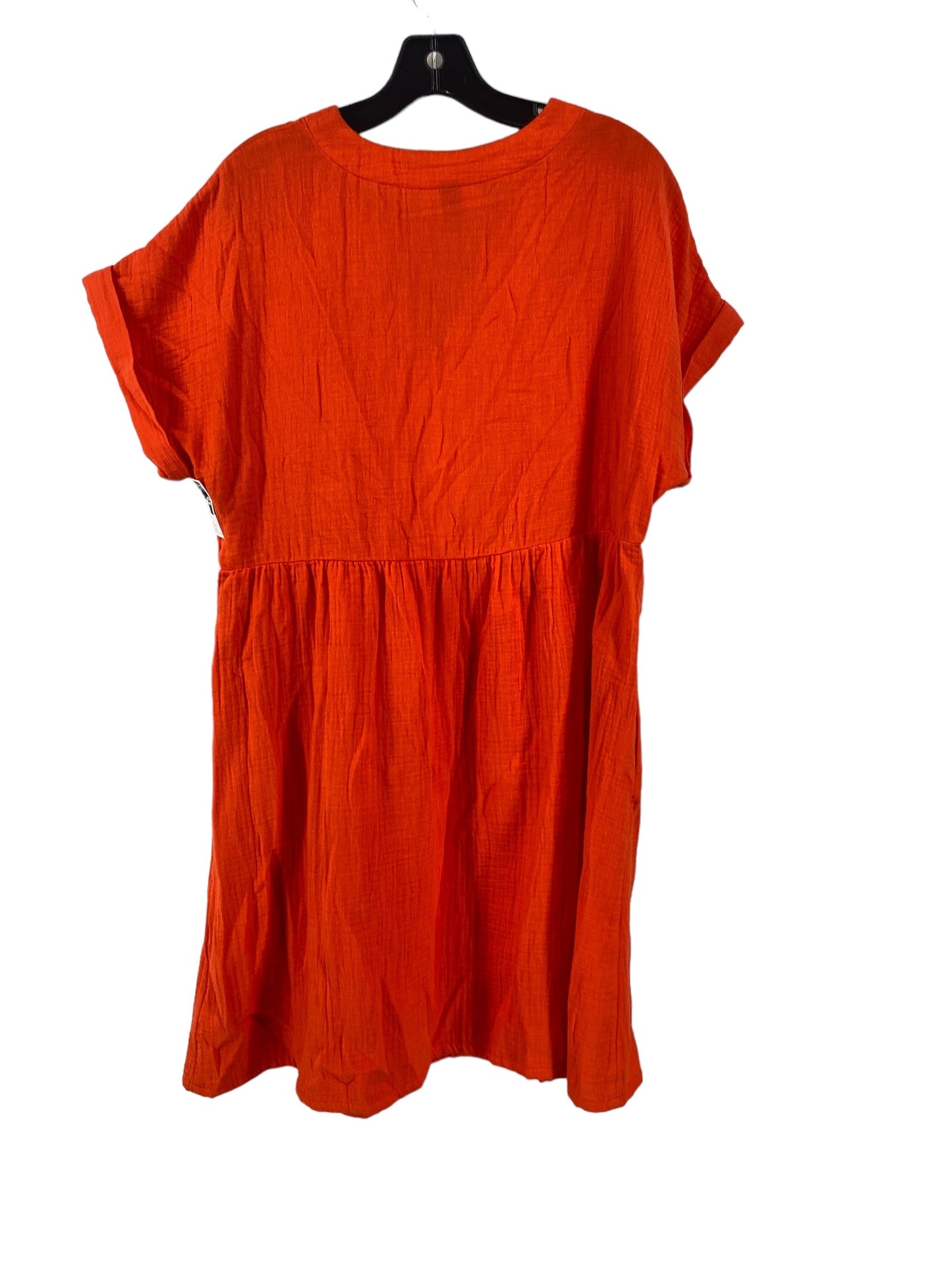 Orange Dress Casual Short Universal Thread, Size M