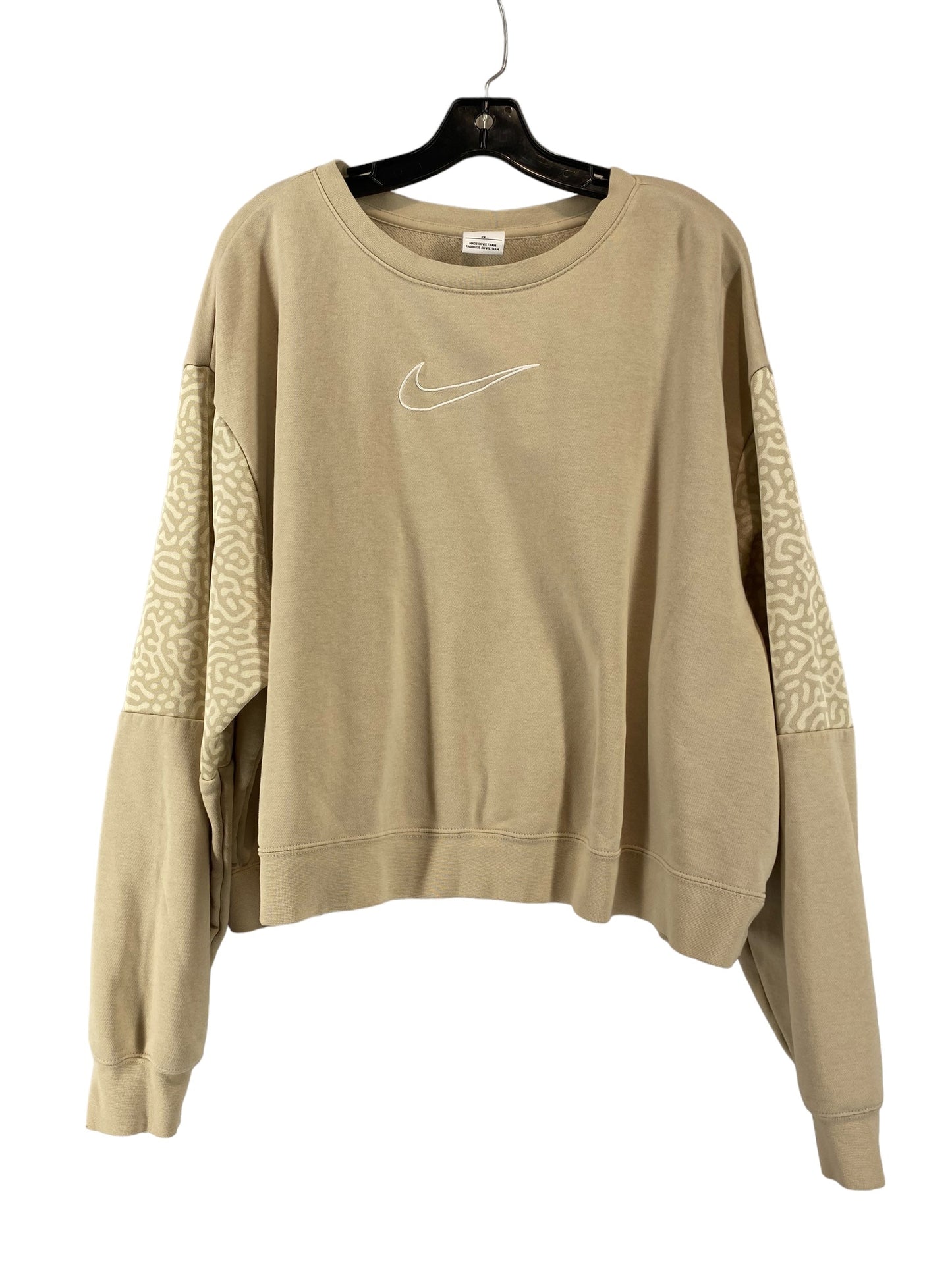 Beige Athletic Sweatshirt Crewneck Nike Apparel, Size 2x