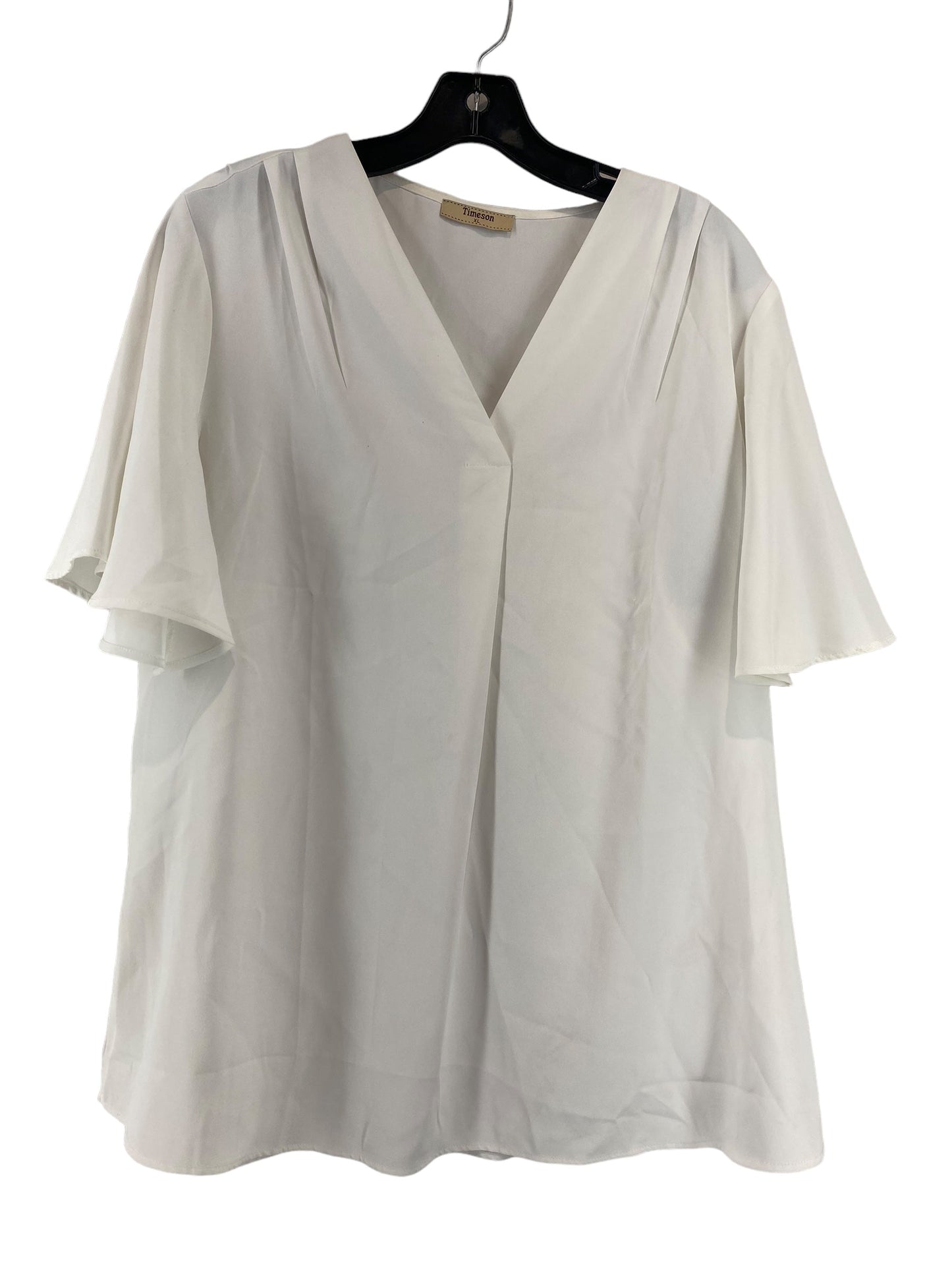 White Top Short Sleeve Clothes Mentor, Size Xl