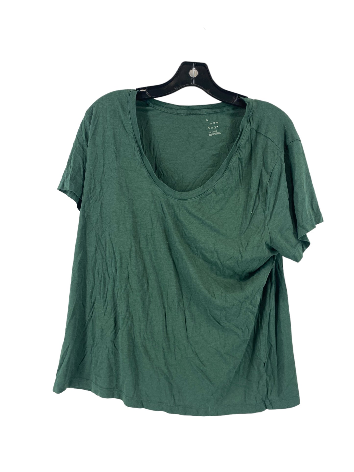Green Top Short Sleeve Basic A New Day, Size 2x
