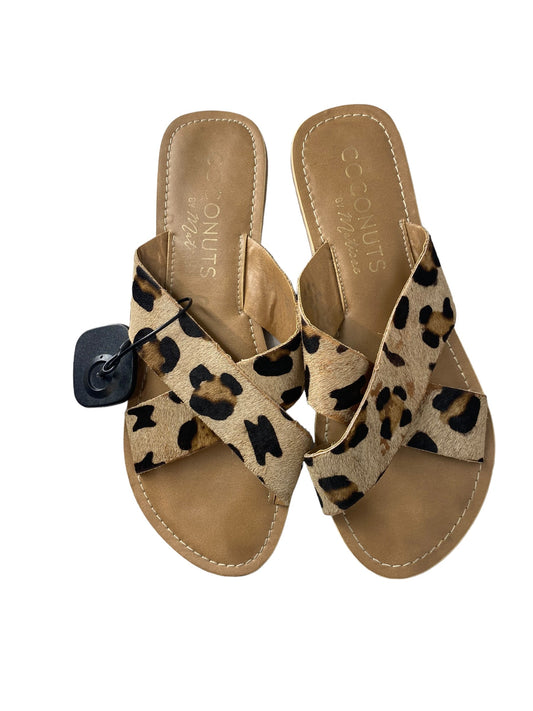 Animal Print Sandals Flats Coconuts, Size 8