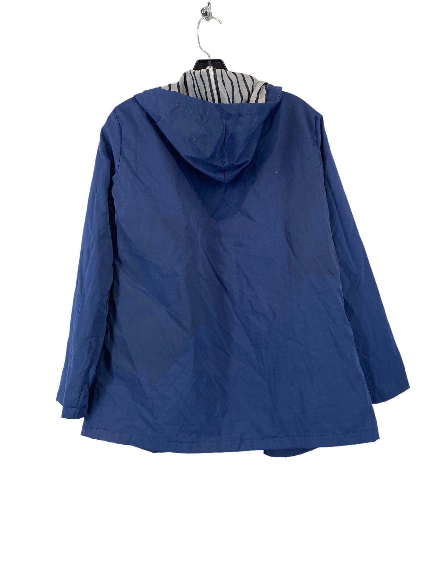 Coat Raincoat By Clothes Mentor In Blue, Size: M