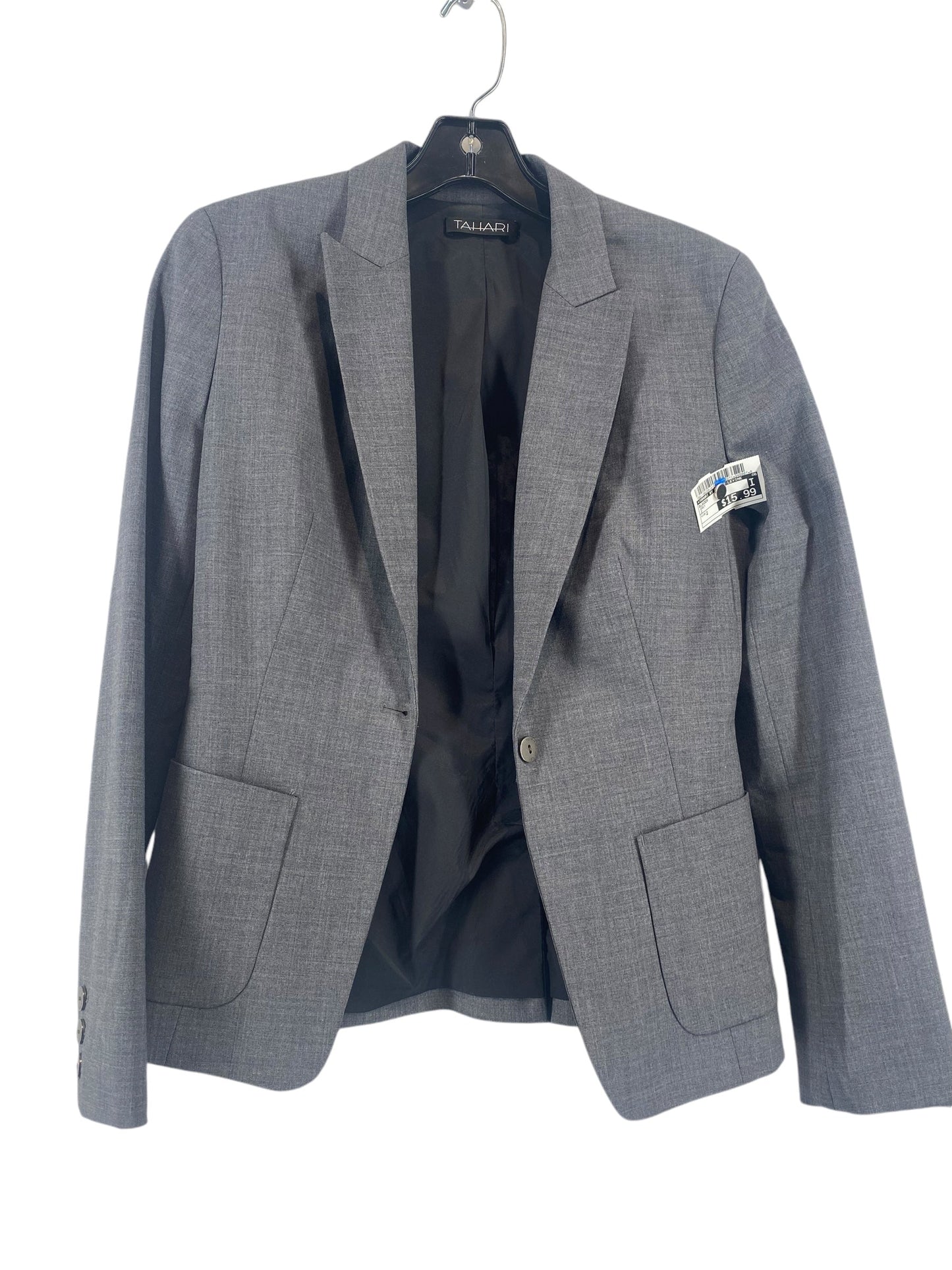 Blazer By Tahari By Arthur Levine In Grey, Size: 2