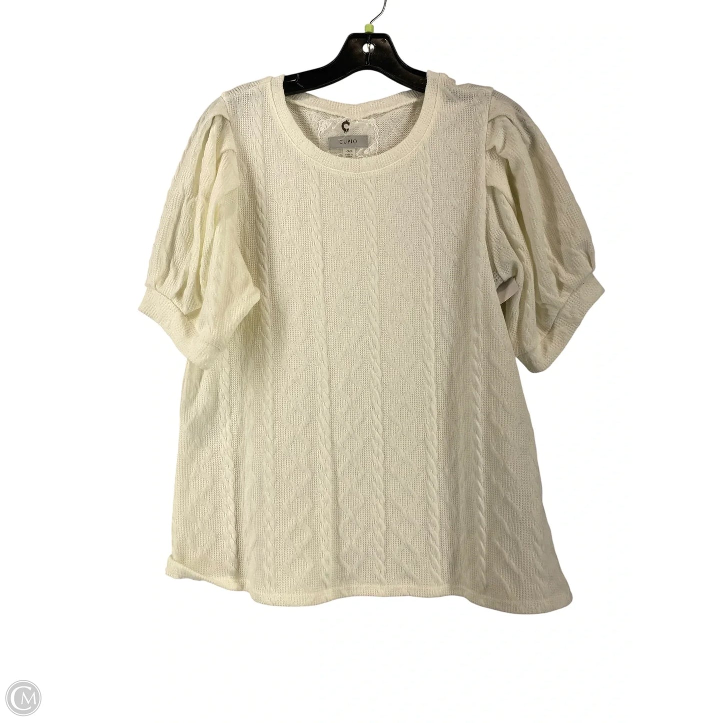 Top Short Sleeve By Cupio In Cream, Size: L