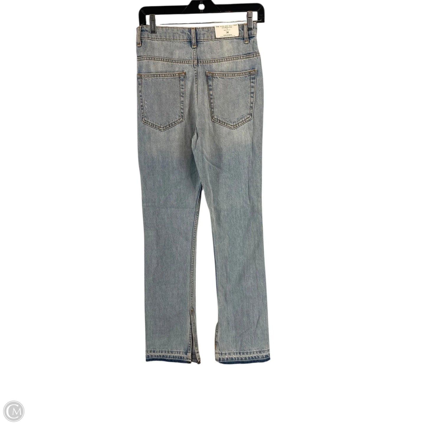 Jeans Straight By Zara Women In Blue Denim, Size: 2