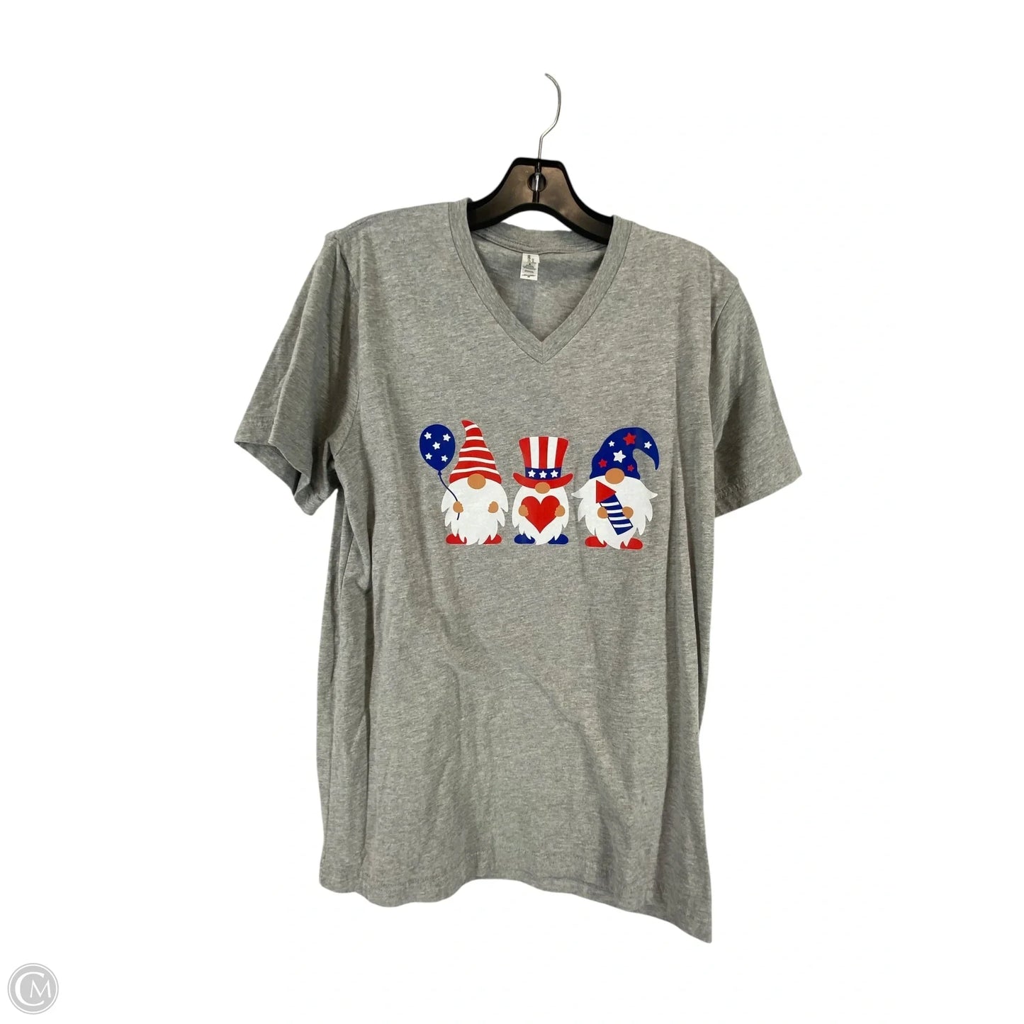 Top Short Sleeve By Bella + Canvas In Grey, Size: M