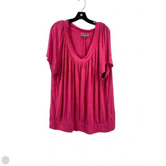 Top Short Sleeve By Jm Collections In Pink, Size: 2x