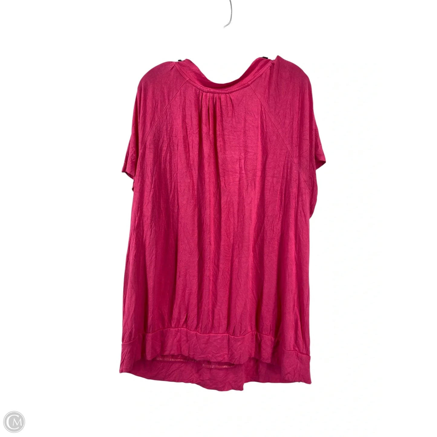 Top Short Sleeve By Jm Collections In Pink, Size: 2x