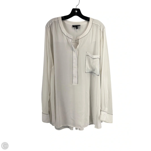 Top Long Sleeve By Lane Bryant In White, Size: 26