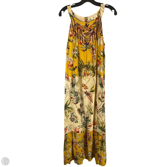 Dress Casual Maxi By Style And Company In White & Yellow, Size: M