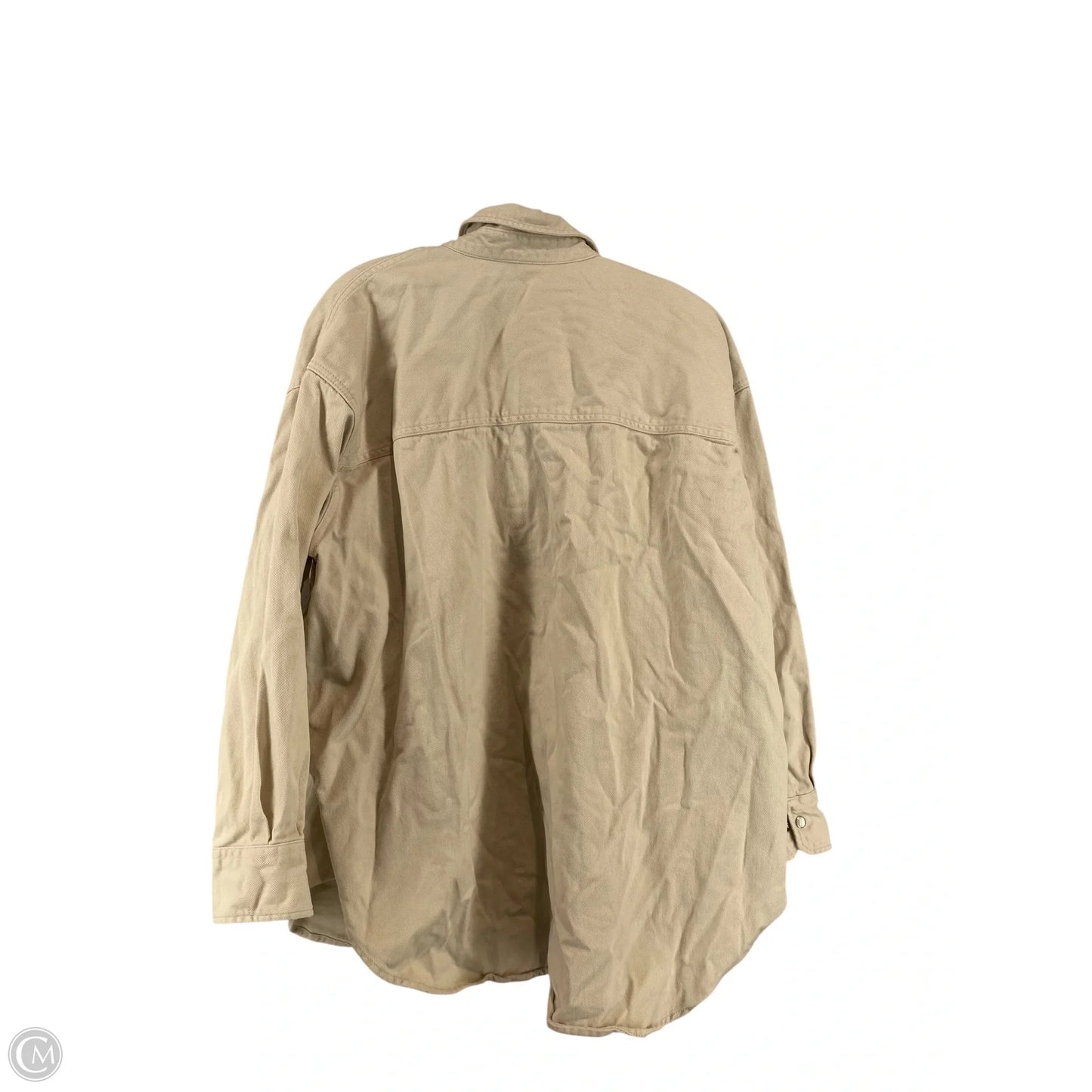 Jacket Denim By H&m In White Denim, Size: L