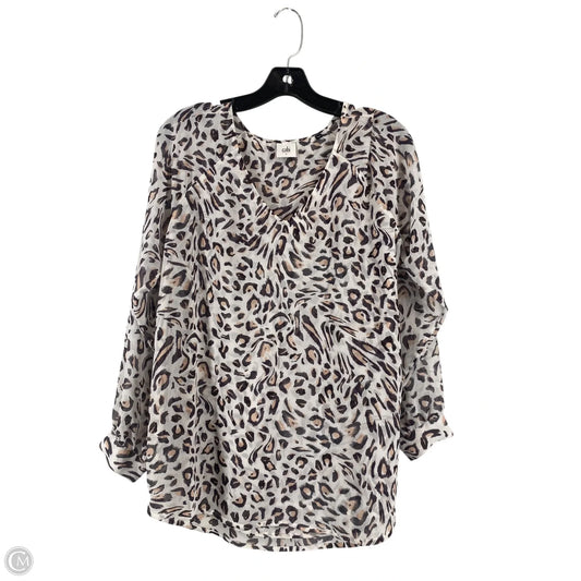 Top Long Sleeve By Cabi In Animal Print, Size: S