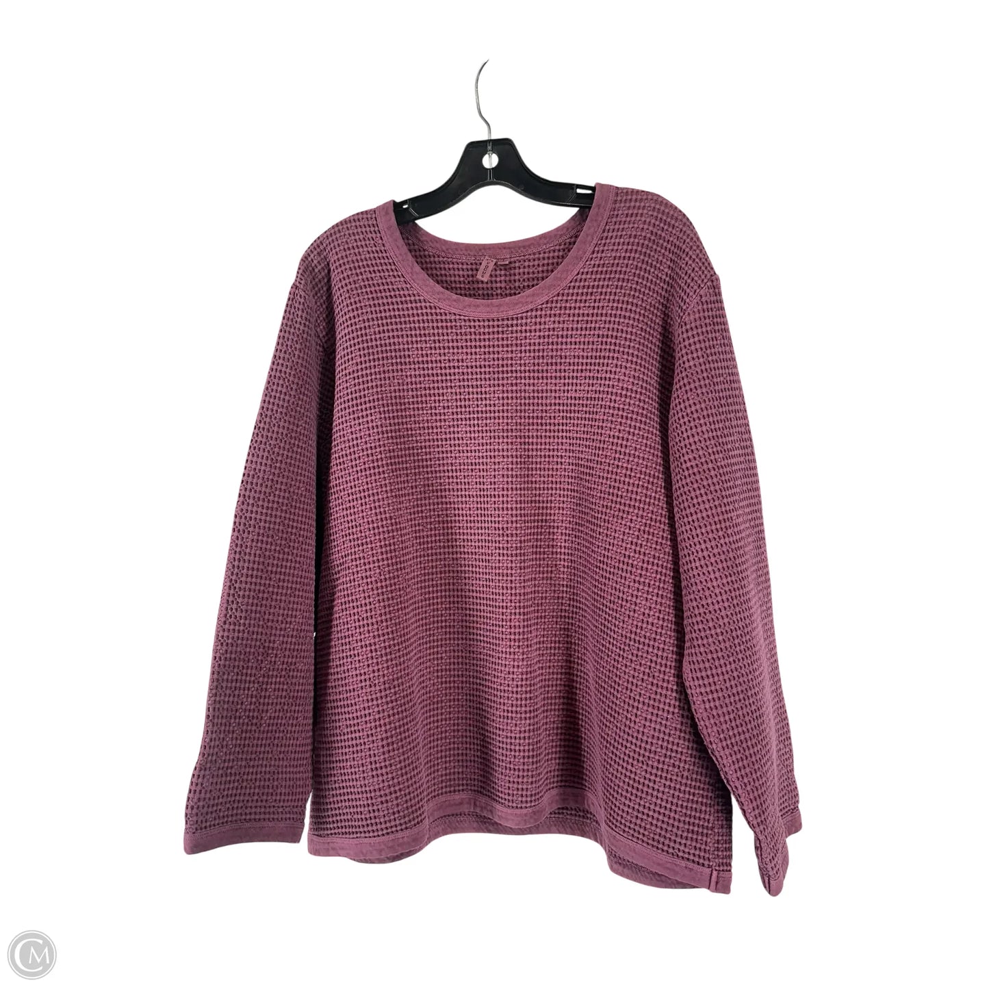 Top Long Sleeve By Focus In Maroon, Size: L