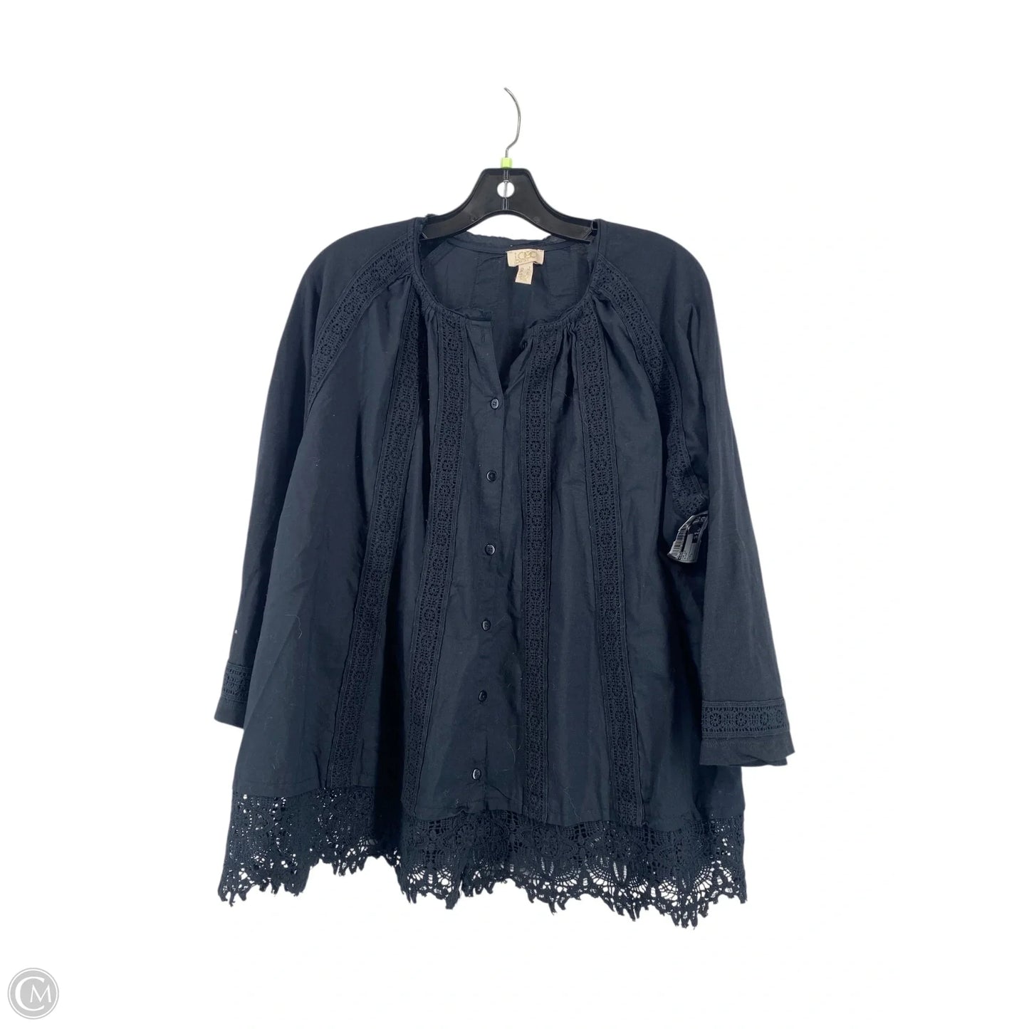 Top Long Sleeve By Logo In Black, Size: L