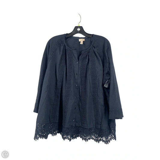 Top Long Sleeve By Logo In Black, Size: L