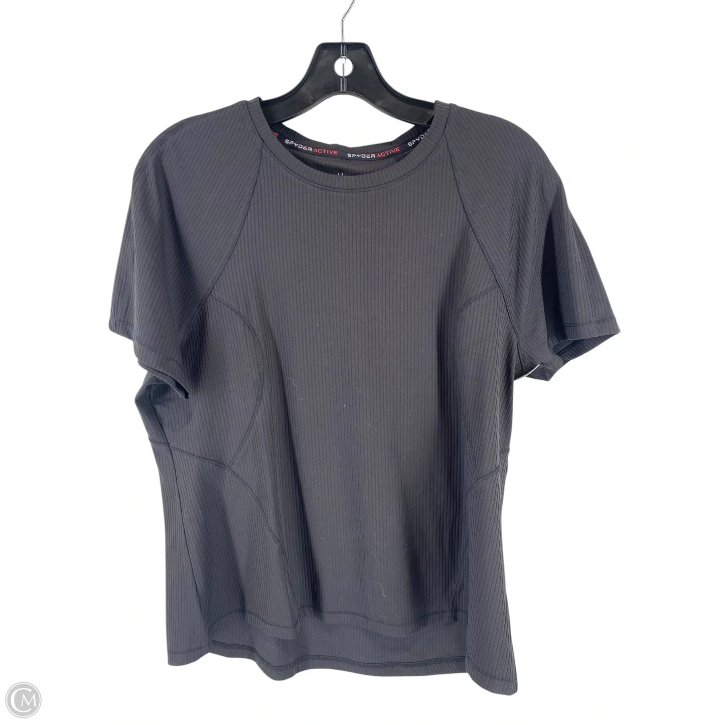 Athletic Top Short Sleeve By Spyder In Black, Size: L