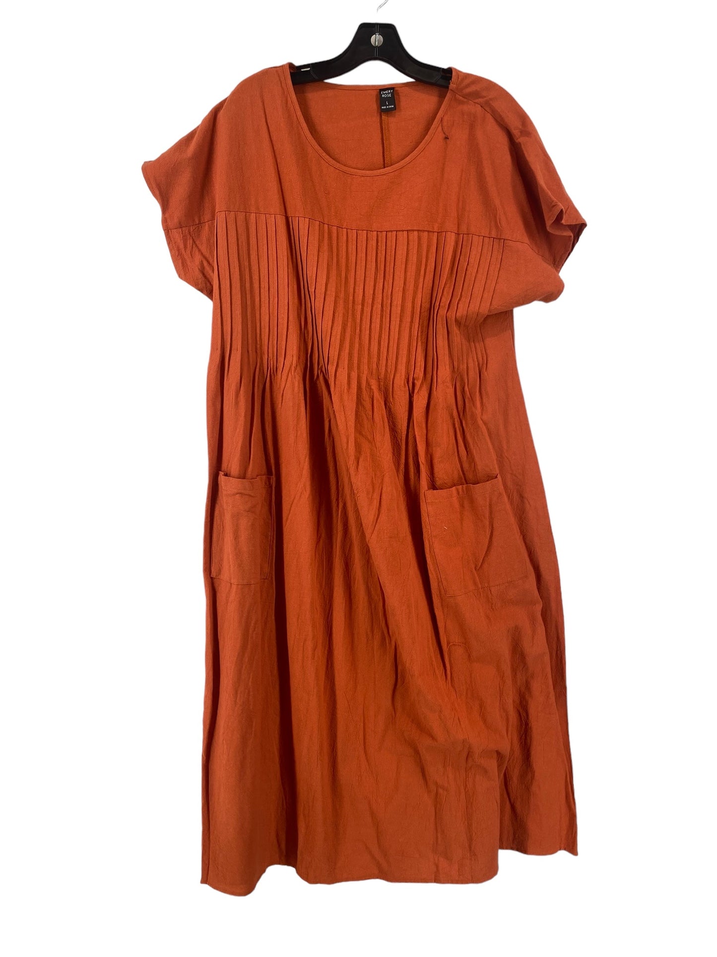 Orange Dress Casual Maxi Clothes Mentor, Size L