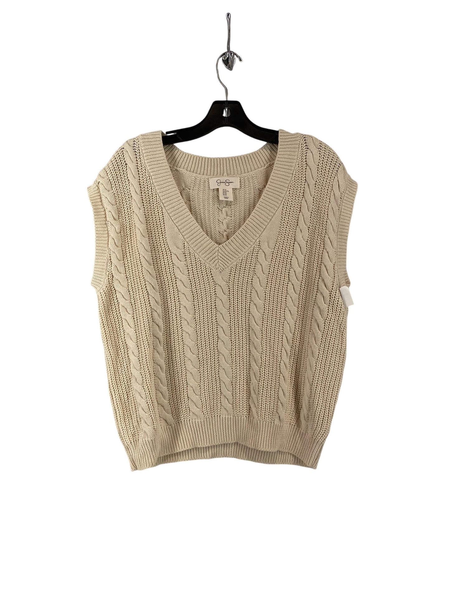 Vest Sweater By Jessica Simpson In Cream, Size: Xl