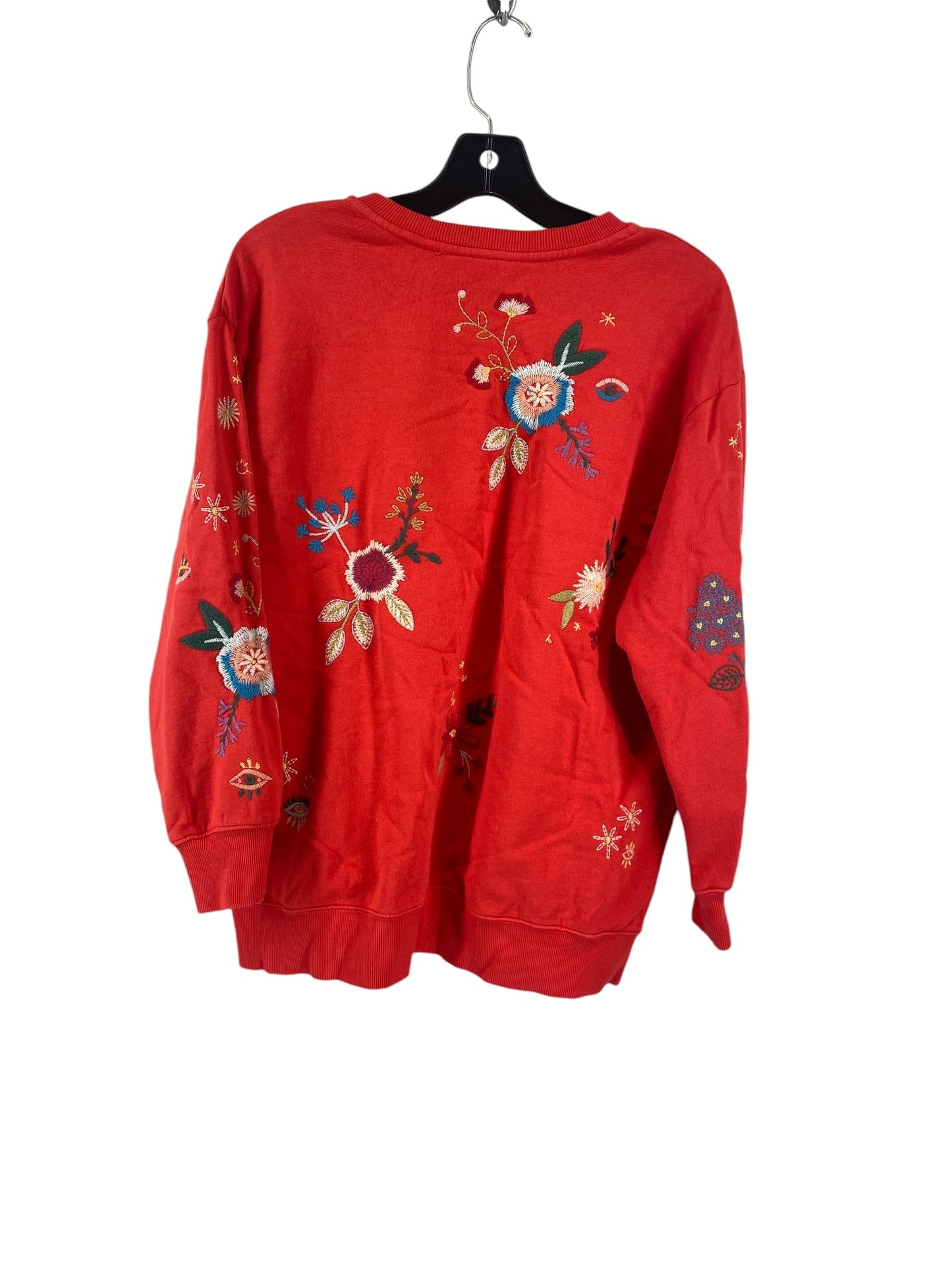 Sweatshirt Designer By Johnny Was In Red, Size: M