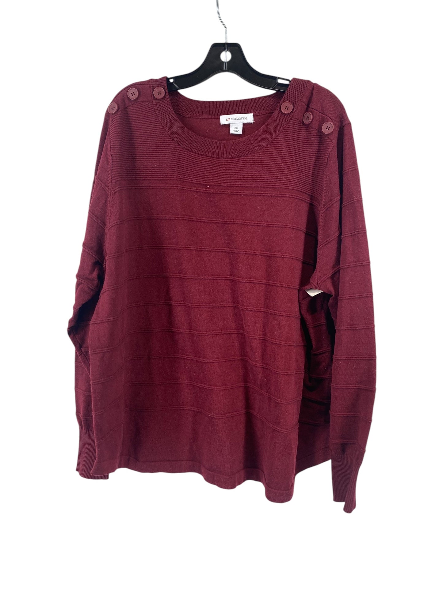 Sweater By Liz Claiborne In Maroon, Size: 2x