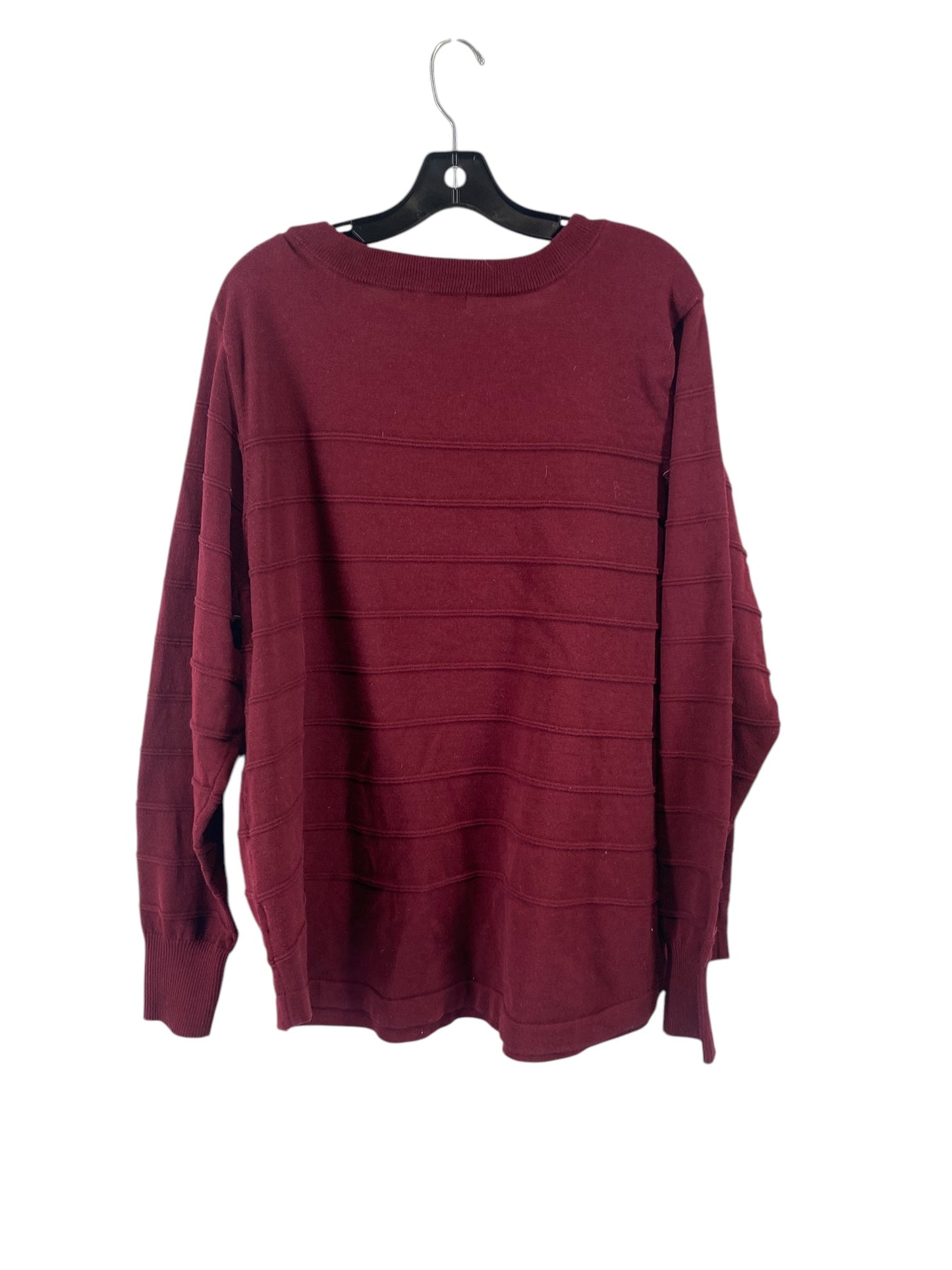 Sweater By Liz Claiborne In Maroon, Size: 2x