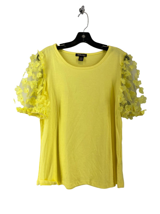 Yellow Blouse Short Sleeve By Design, Size L