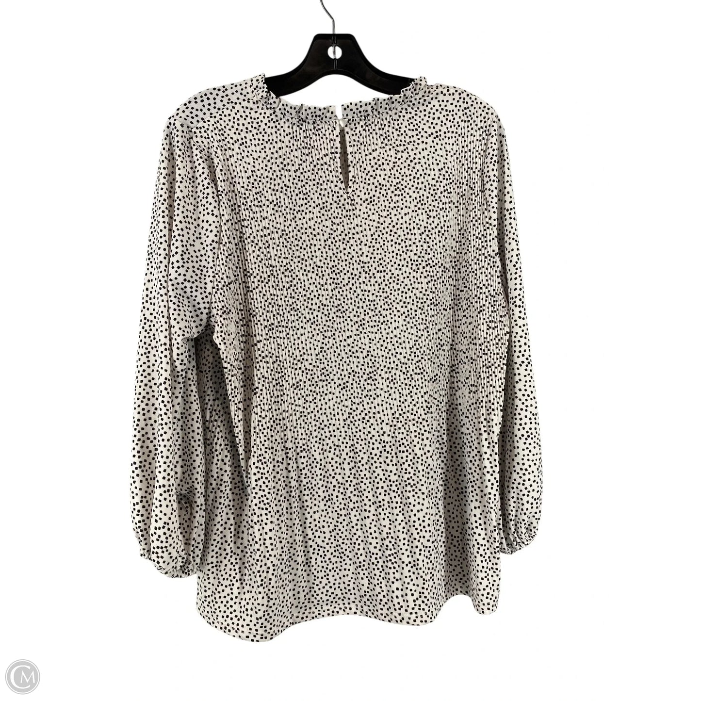 Blouse 3/4 Sleeve By Adrianna Papell In Black & White, Size: L