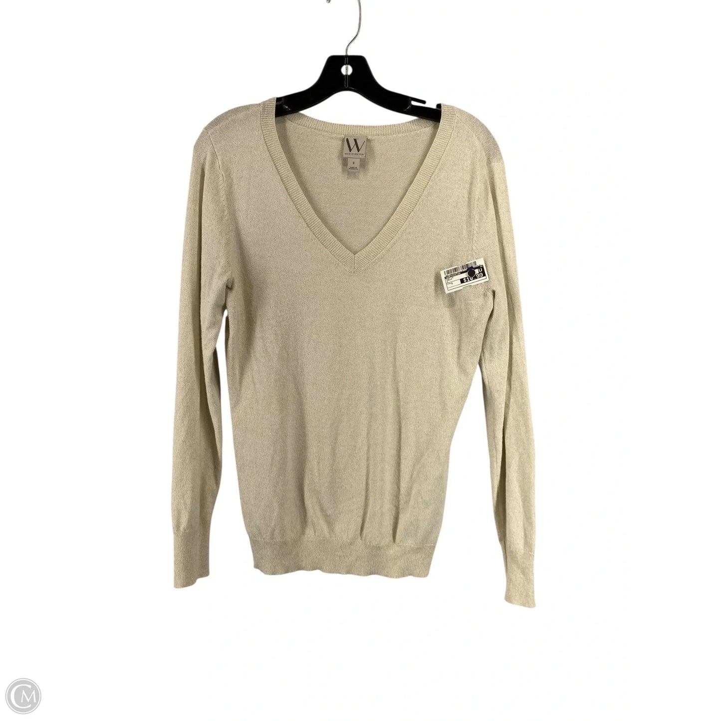 Top Long Sleeve By Worthington In Cream, Size: S