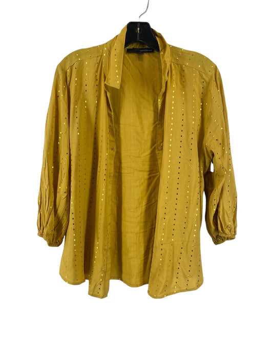 Yellow Top 3/4 Sleeve Harve Bernard, Size L