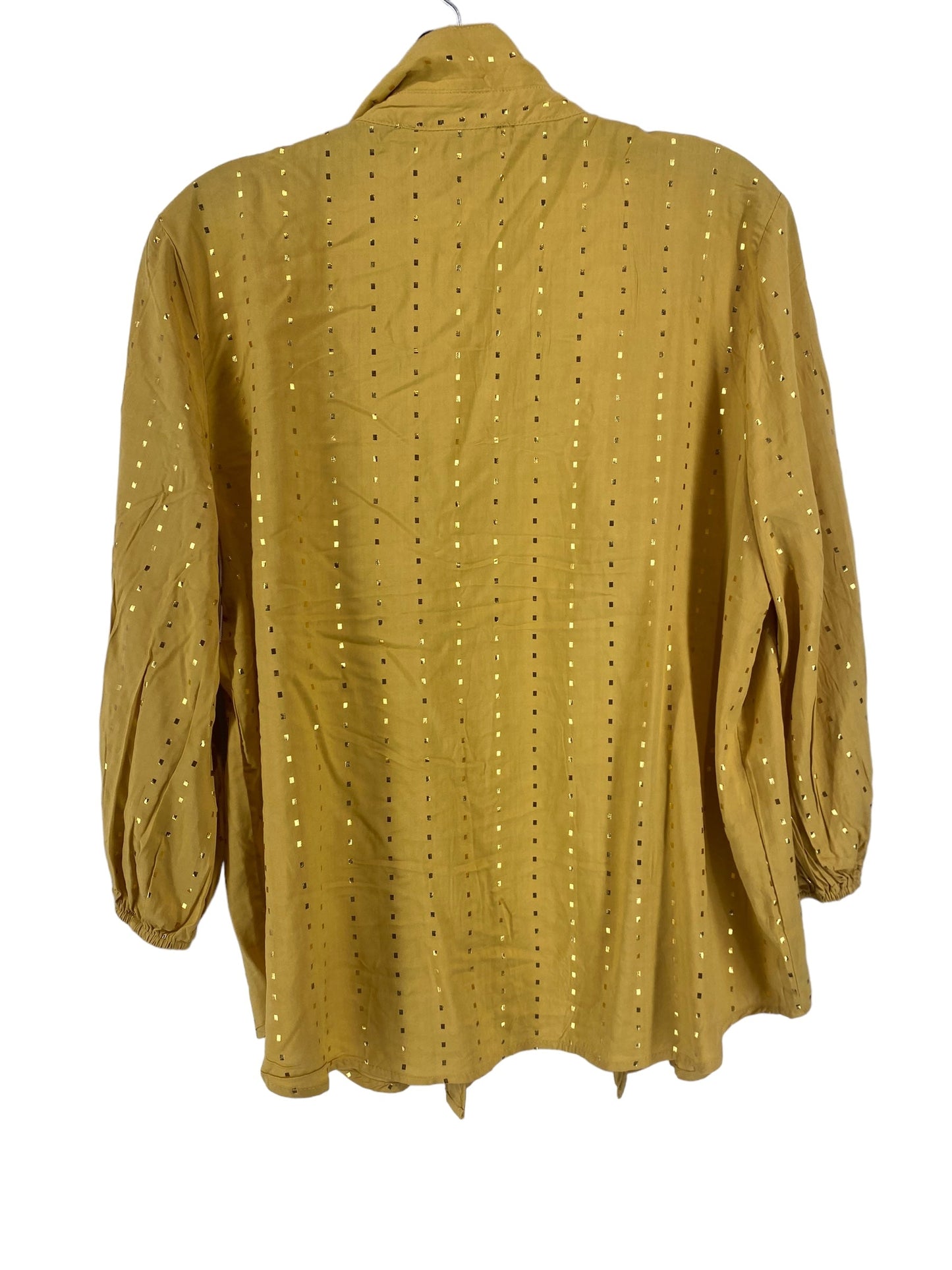 Yellow Top 3/4 Sleeve Harve Bernard, Size L