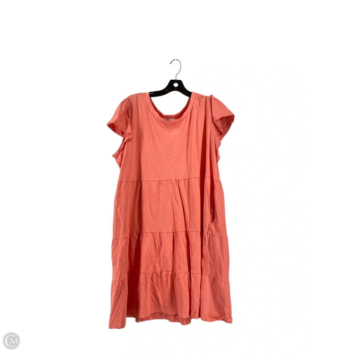 Dress Casual Short By Time And Tru In Coral, Size: Xxl