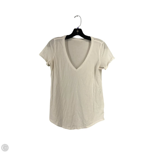 Athletic Top Short Sleeve By Lululemon In White, Size: S