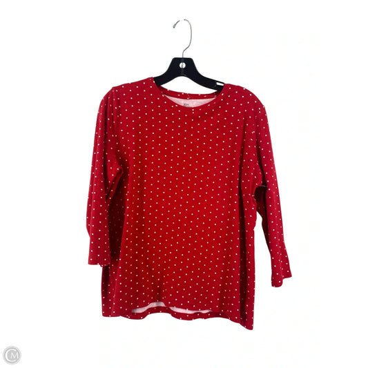 Top Long Sleeve By Kim Rogers In Polkadot Pattern, Size: M