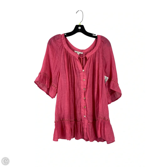 Top Short Sleeve By Zac And Rachel In Pink, Size: 2x