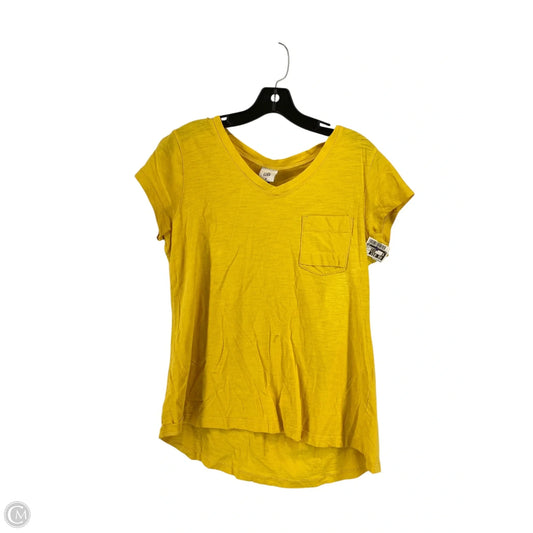 Top Short Sleeve Basic By Cabi In Yellow, Size: M