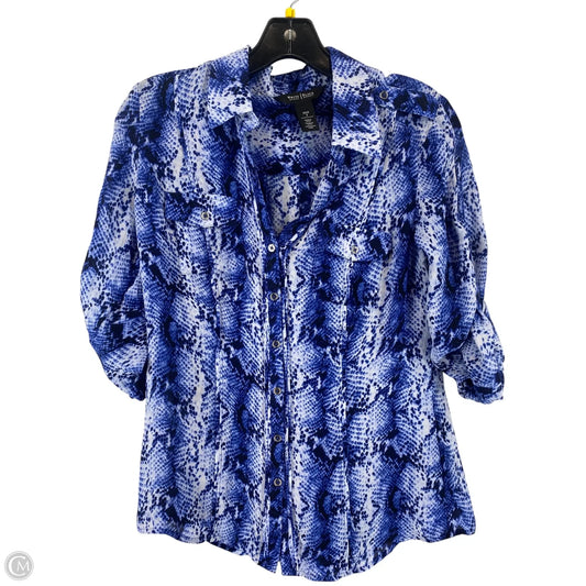 Top Long Sleeve By White House Black Market In Blue, Size: 4
