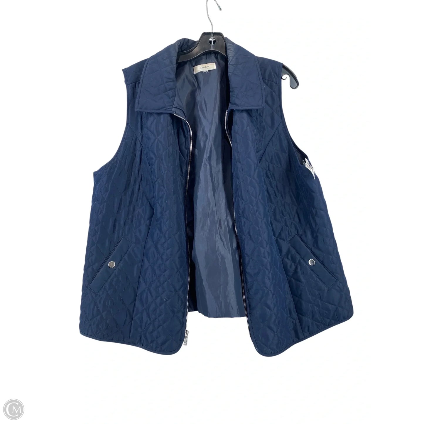 Vest Puffer & Quilted By Cj Banks In Navy, Size: Xl