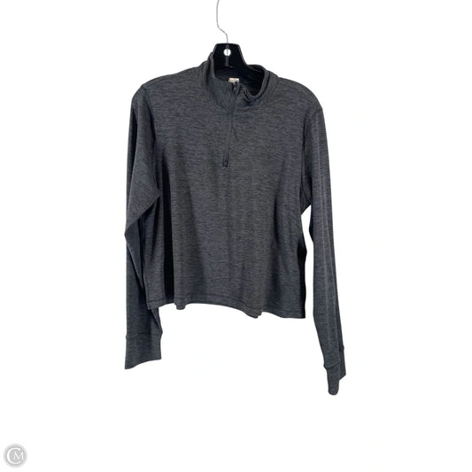Athletic Top Long Sleeve Collar By 90 Degrees By Reflex In Grey, Size: L