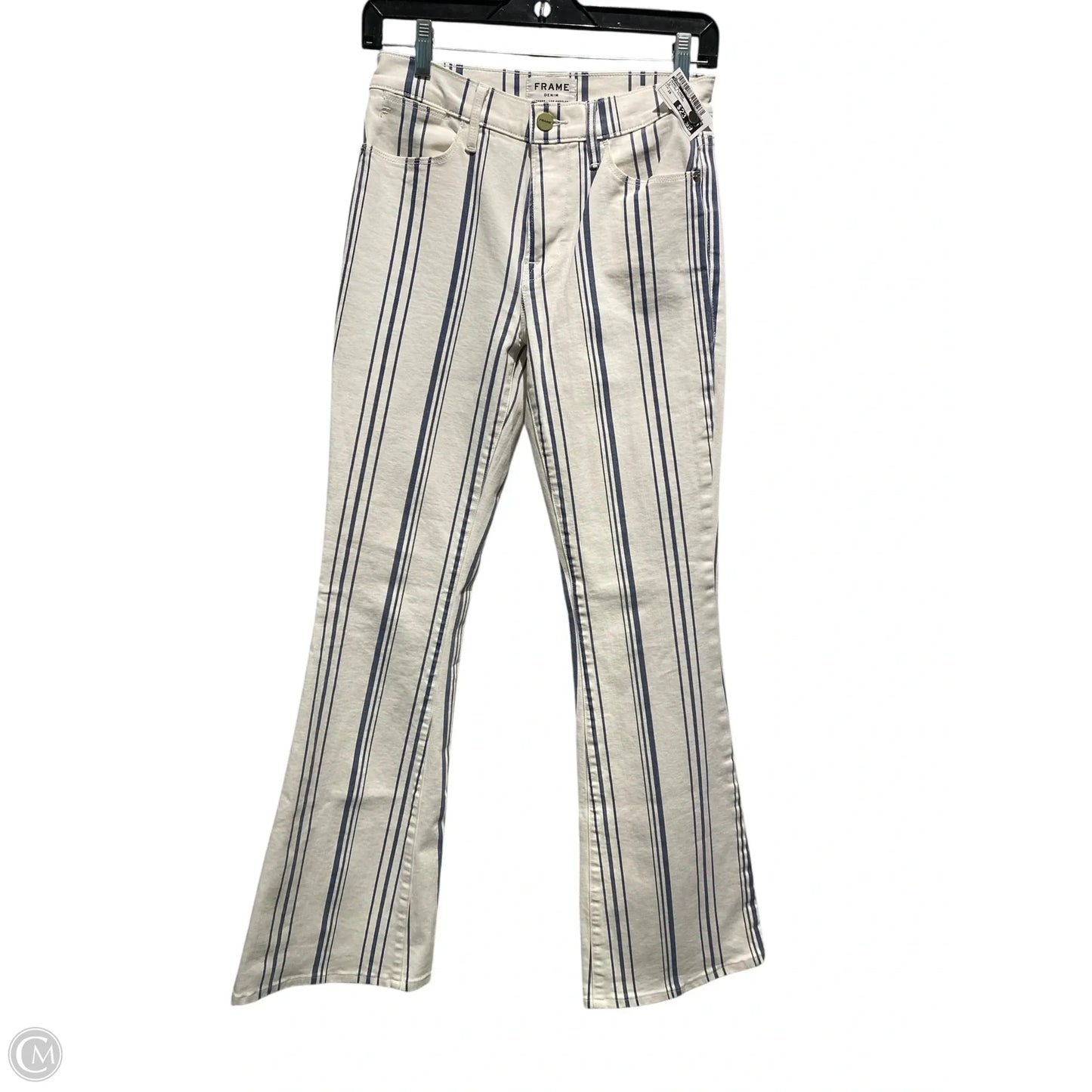 Jeans Flared By Frame In Striped Pattern, Size: 28