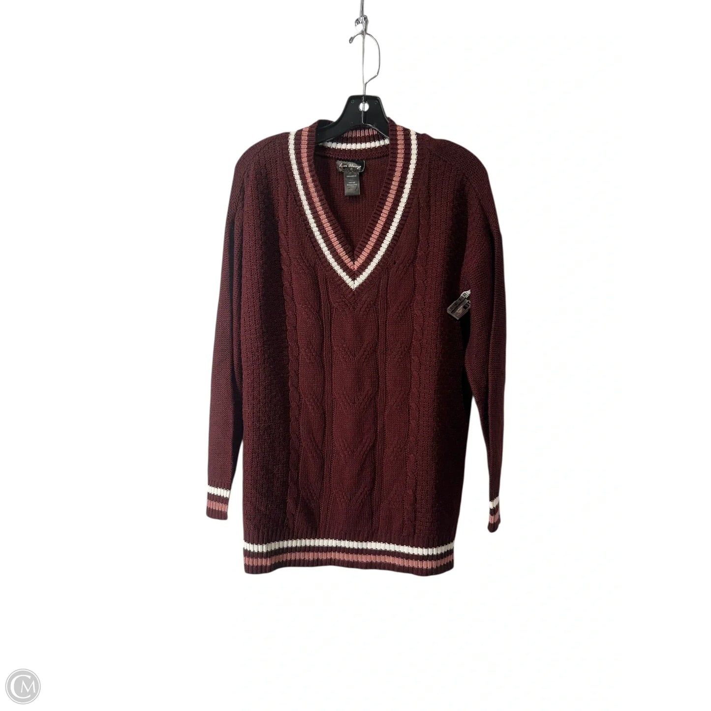 Sweater By Clothes Mentor In Maroon, Size: L