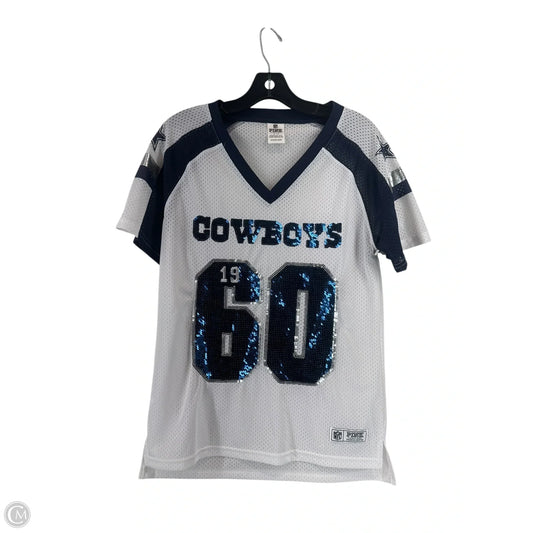 Top Short Sleeve By Pink In Blue & White, Size: S